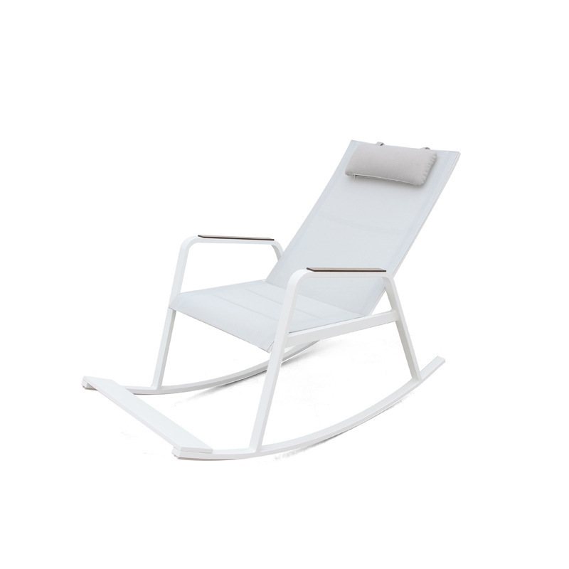 Resort Yard Pool all weather Leisure Chairs Durable Sun Lounger Modern Hotel Poolside Wide Arm Rocking Sun Lounger Chair