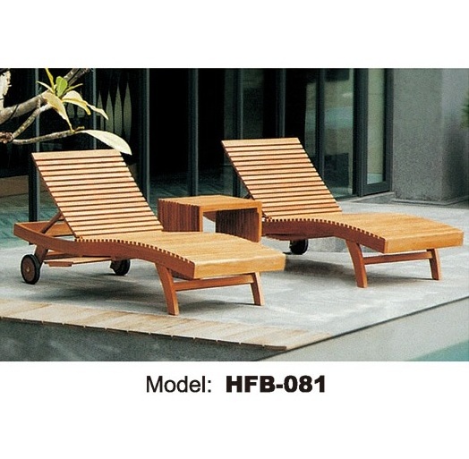 Leisure sun bed patio teak sun lounger all weather outdoor  wood swimming pool sunbed lounge