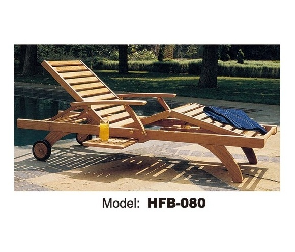 Leisure sun bed patio teak sun lounger all weather outdoor  wood swimming pool sunbed lounge