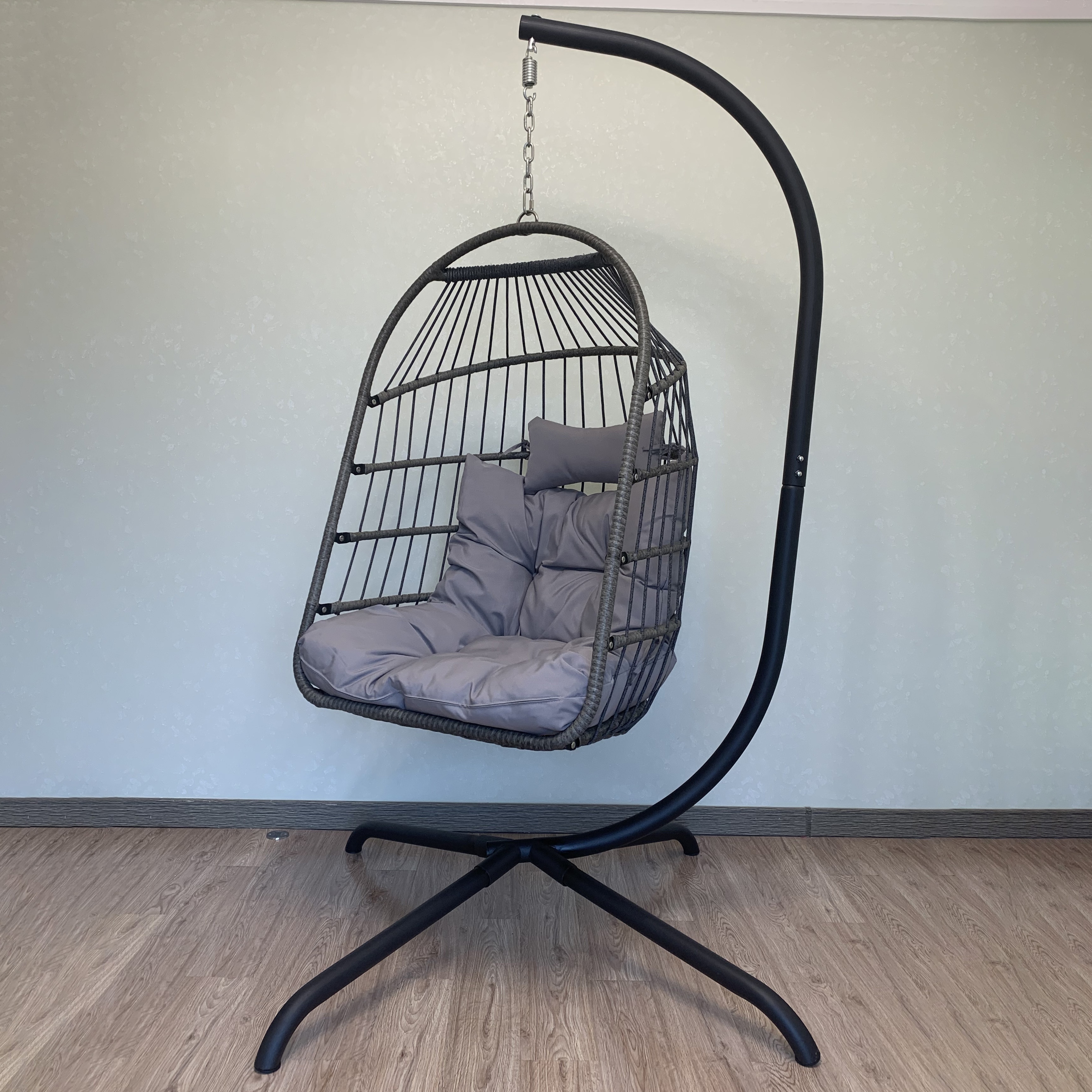 Leisure Egg Chair Folding Hanging Chair Fold Balcony hanging Rattan Free Standing Swing chairs