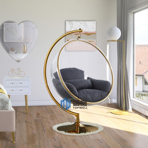 Acrylic Bubble Chair Stainless Steel acrylic Swing chair With Free Stand Hanging bubble chair for living room