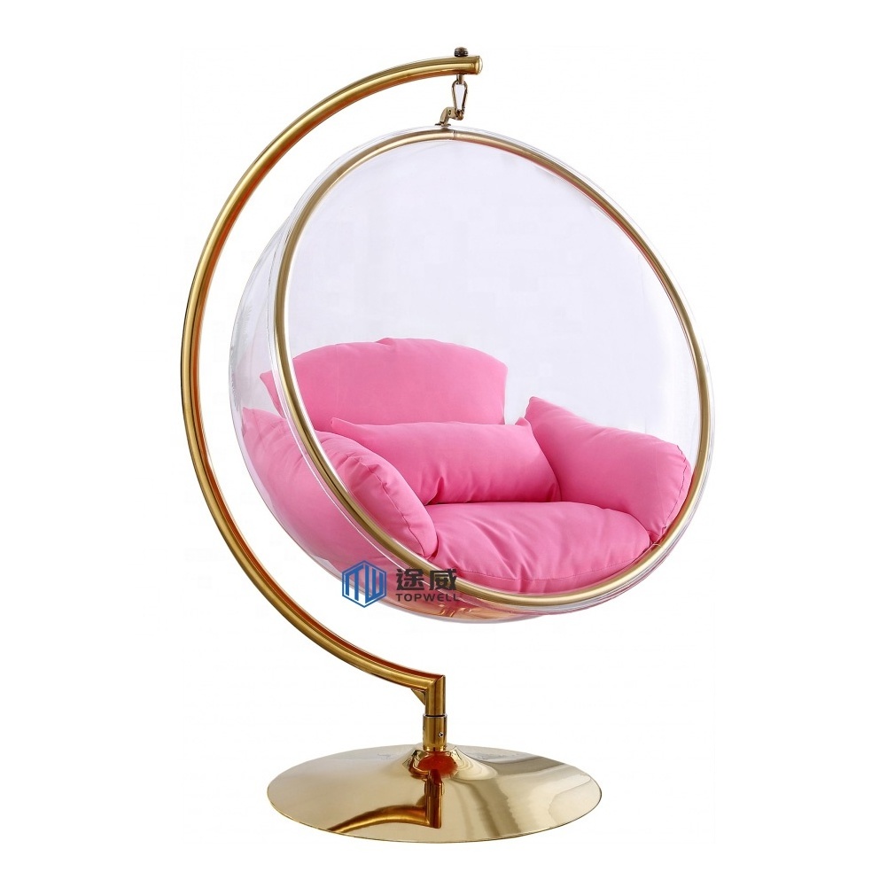 Acrylic Bubble Chair Stainless Steel acrylic Swing chair With Free Stand Hanging bubble chair for living room