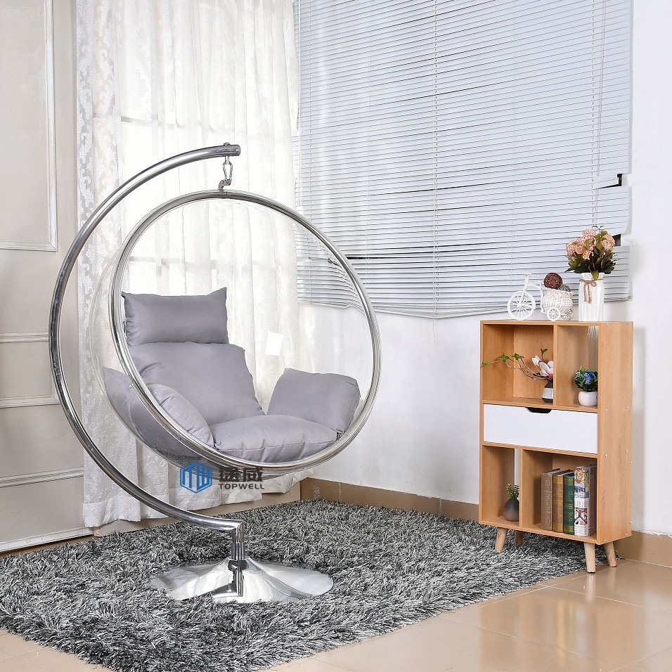 Acrylic Bubble Chair Stainless Steel acrylic Swing chair With Free Stand Hanging bubble chair for living room