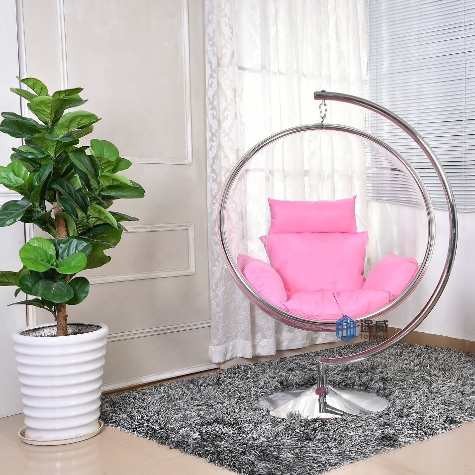 Acrylic Bubble Chair Stainless Steel acrylic Swing chair With Free Stand Hanging bubble chair for living room