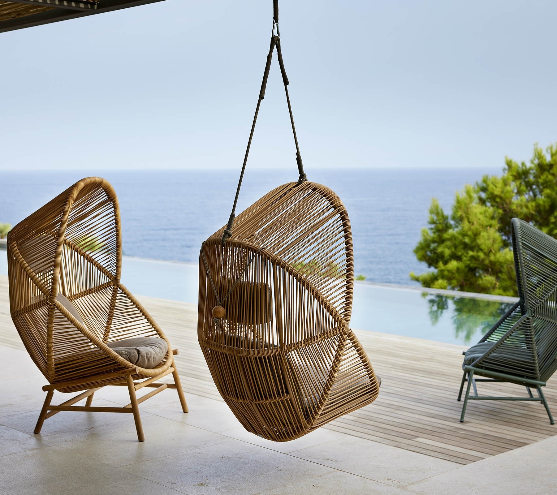 Outdoor Aluminum Patio Swings Hanging Chairs Rattan Wicker Swing chair Leisure Balcony hanging chair