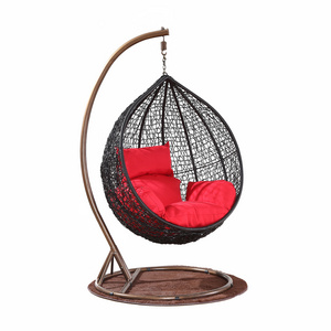 Modern Style Rattan Swing Hanging Chair Single Seater Balcony hang swing egg chair Rattan Free Standing Swing chairs