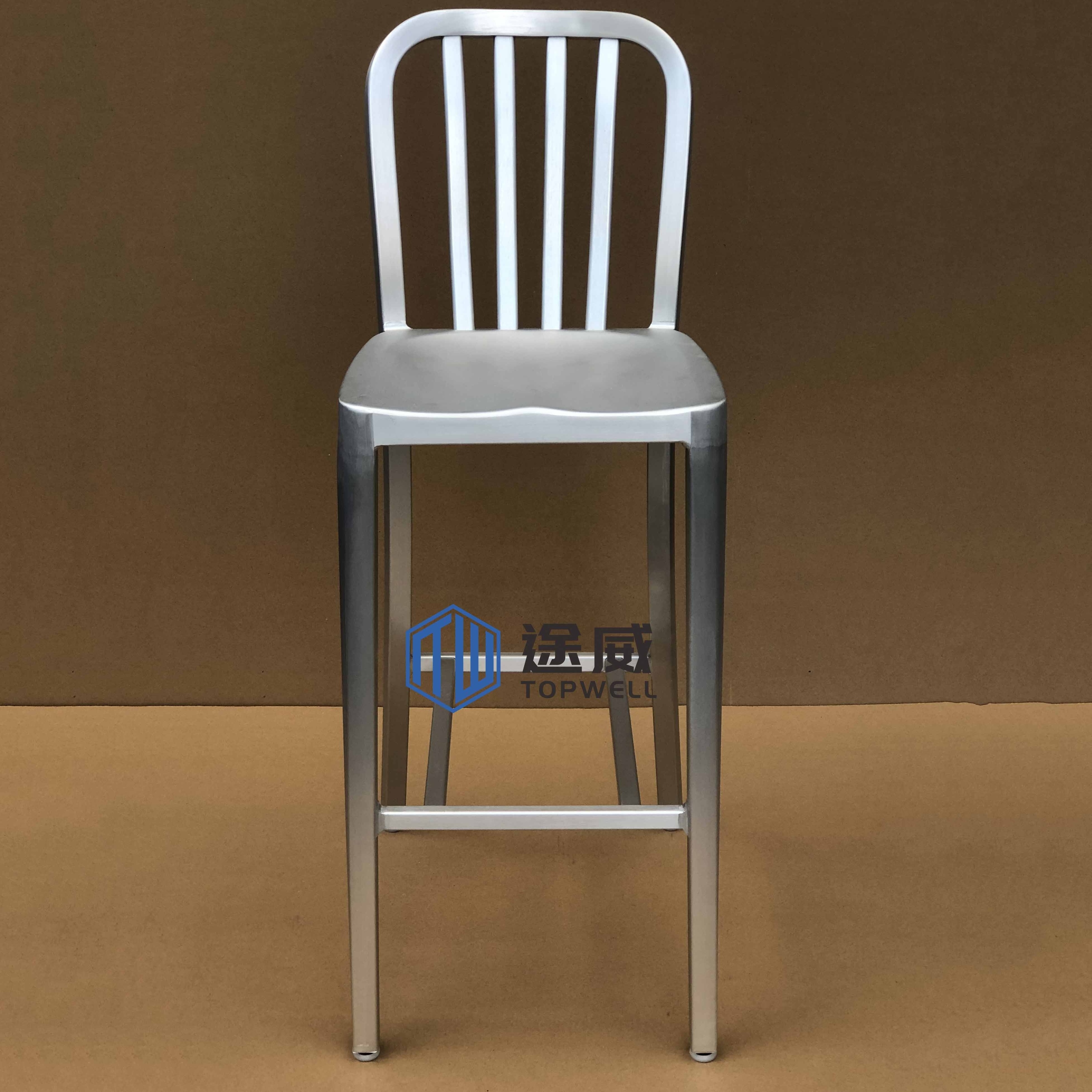 Outdoor Aluminum Bar chair Model Bistro Used High Bars And Restaurants Bar Stool High Chair Navy patio stool