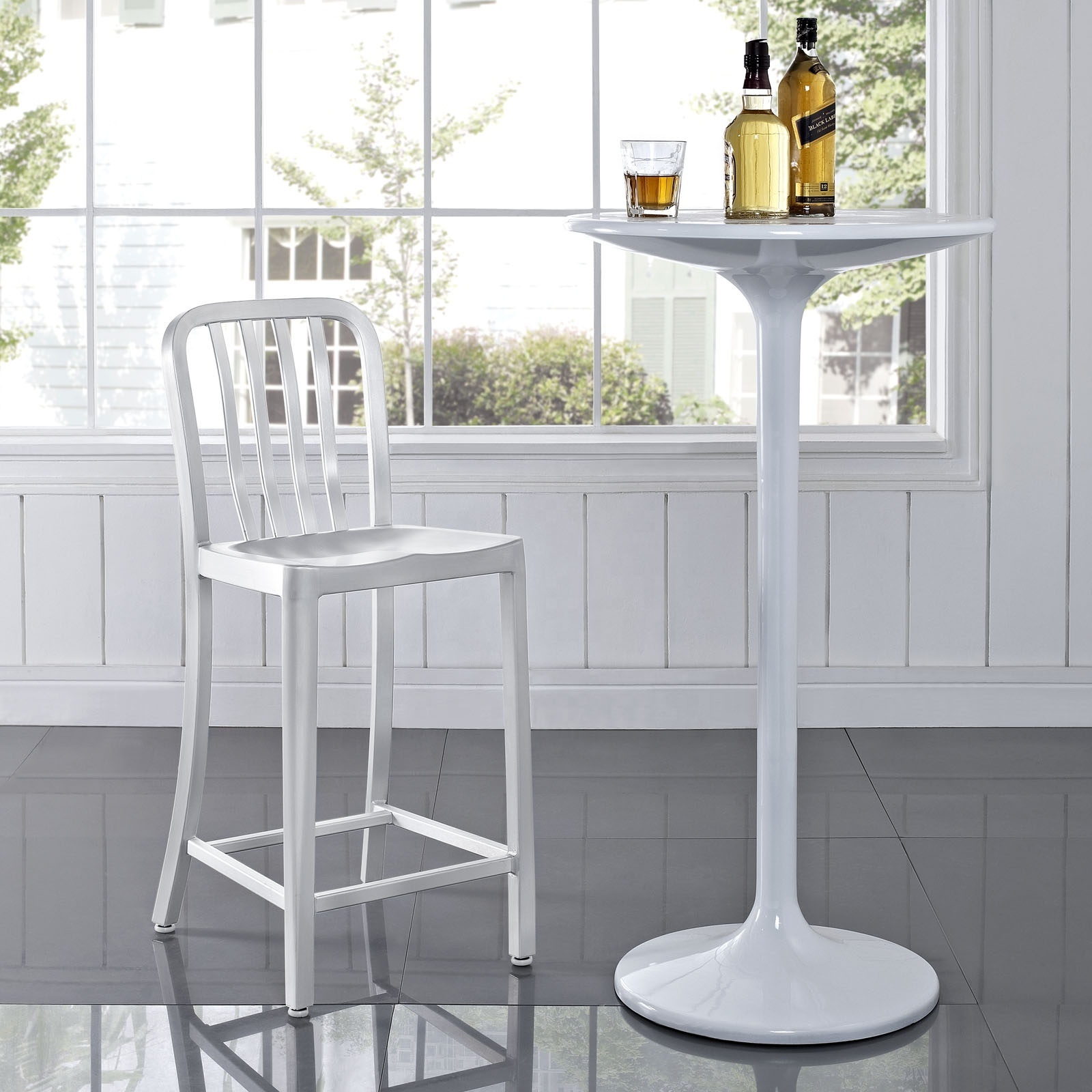 Outdoor Aluminum Bar chair Model Bistro Used High Bars And Restaurants Bar Stool High Chair Navy patio stool