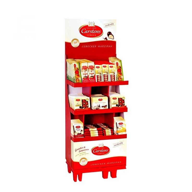 POP Customized Colorful Printing Supermarket Promotion Cardboard Snack Display Shelf