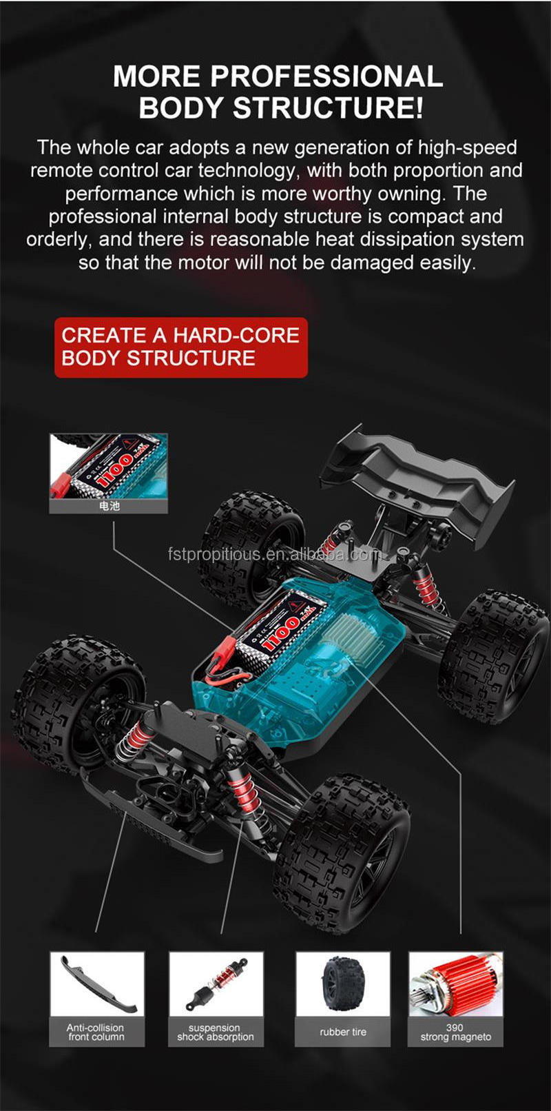 Stocks 1/16 Brushless 2.4ghz Remote Control Monster Truck Car 4x4 High Speed Off Road Rc Car For Boys Adults