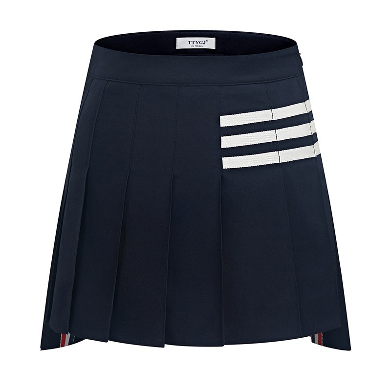 TTYGJ Early spring slim high waisted pleated skirt asymmetric anti glare sports short skirt for women's golf A-line skirt