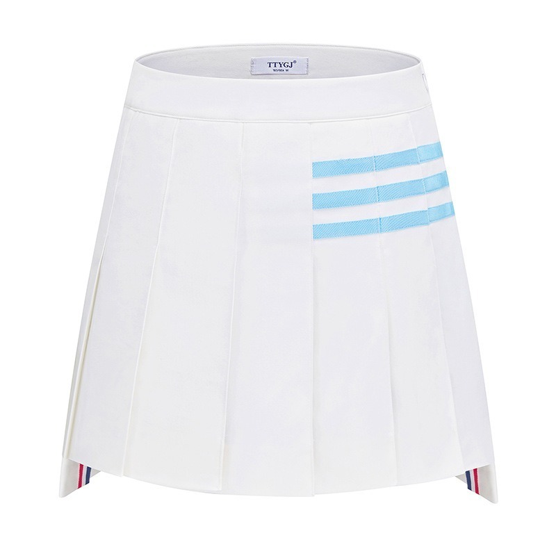 TTYGJ Early spring slim high waisted pleated skirt asymmetric anti glare sports short skirt for women's golf A-line skirt