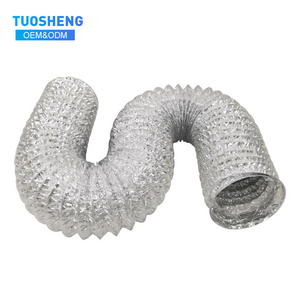 TUOSHENG Customized Size Indoor Exposed Ventilation Air Duct Hose Aluminum Foil Flexible Tube