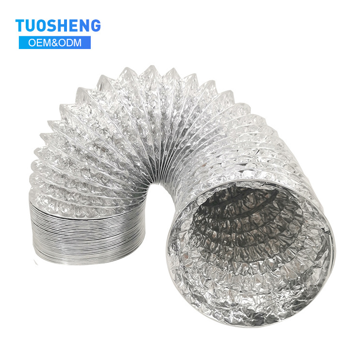 Customized Length Size Indoor Exposed Ventilation Hose Duct Aluminum Foil Flexible Tube