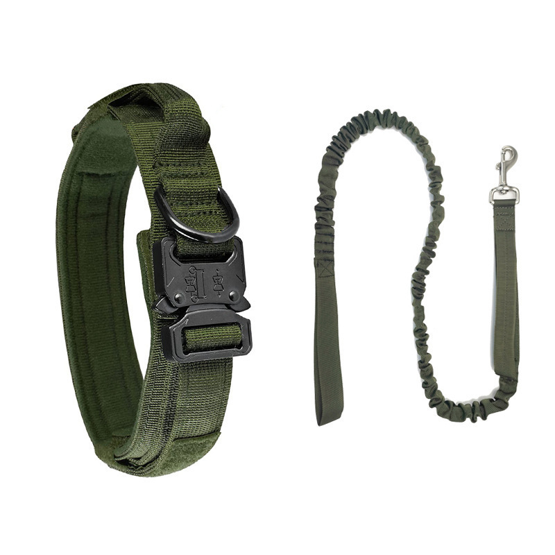 custom adjustable Nylon Tactical Dog Leash with Metal Buckle and Quick Release buckle