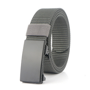 Fashion Plain polyester Webbing Boy chastity belt with metal buckle customized Casual mens Canvas Belts