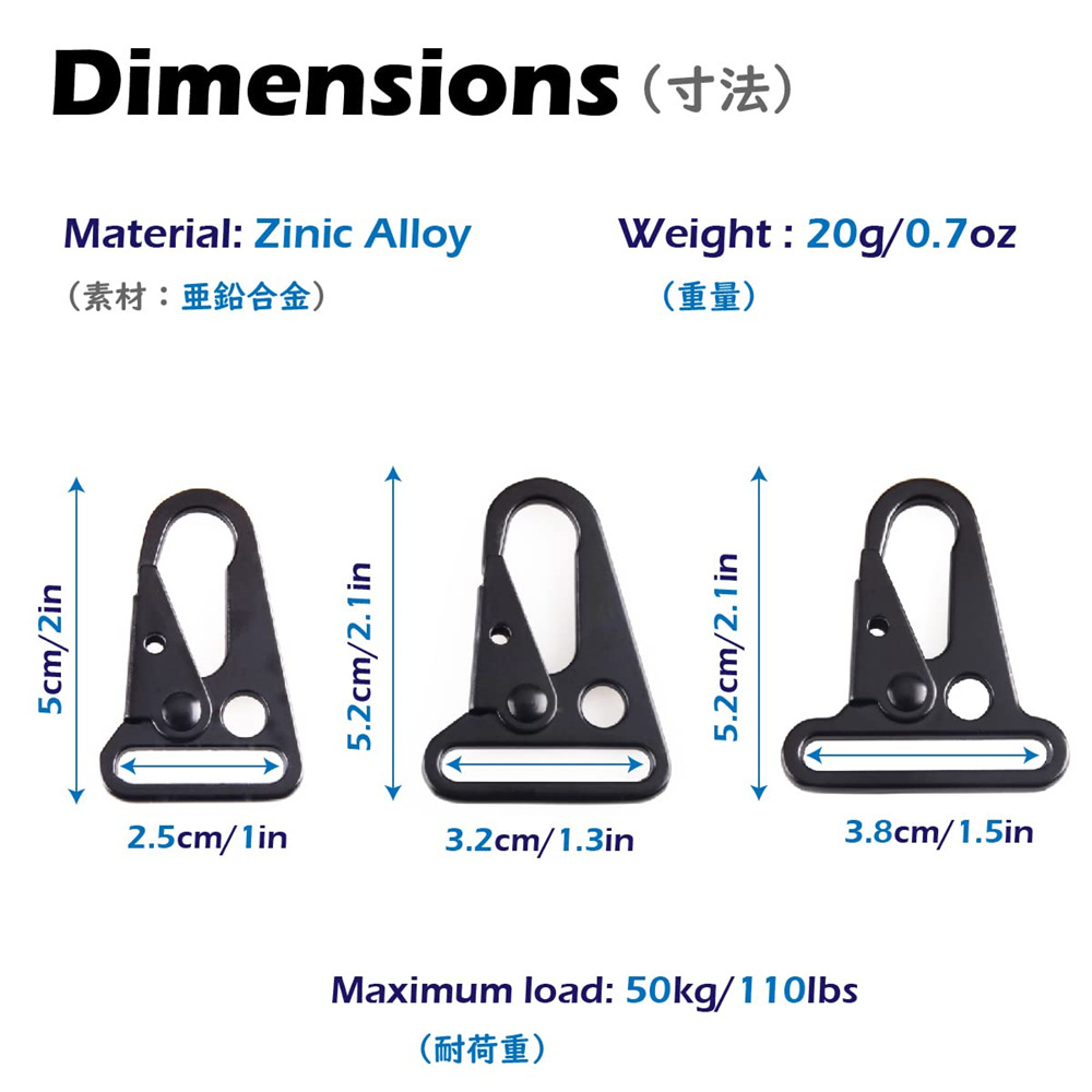 Snap Hook Suppliers Outdoor Camping Zinc Alloy Chick Tactical Belt Metal Buckle Snap Hook