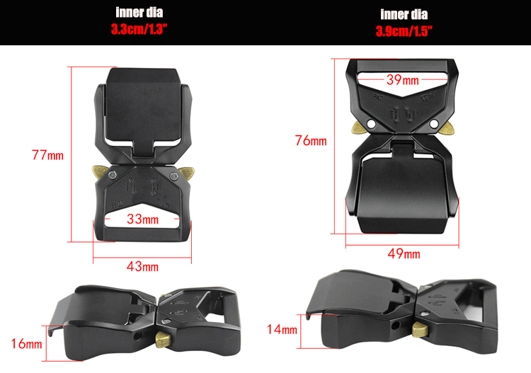 turun amazon hot sell Aluminium Alloy Metal Quick Release Buckle for belts tactical belt buckles for outdoor use