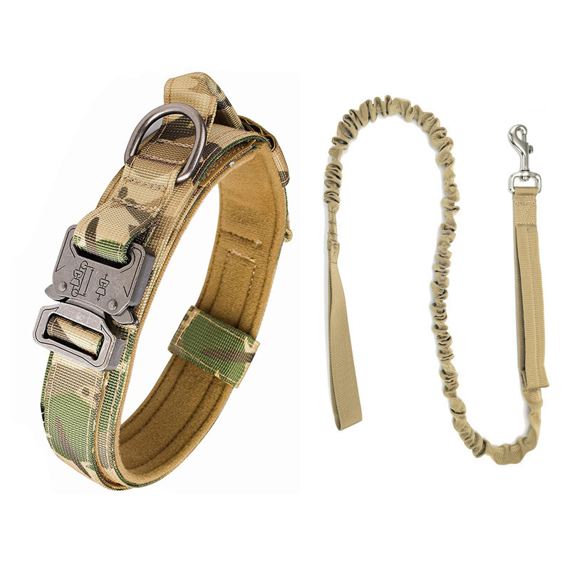 custom adjustable Nylon Tactical Dog Leash with Metal Buckle and Quick Release buckle