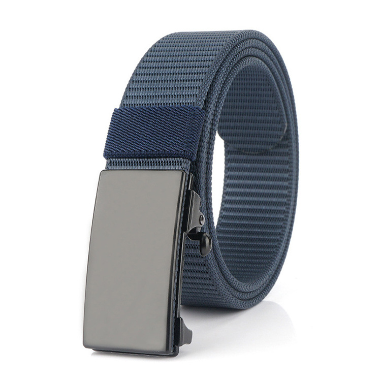 Fashion Plain polyester Webbing Boy chastity belt with metal buckle customized Casual mens Canvas Belts