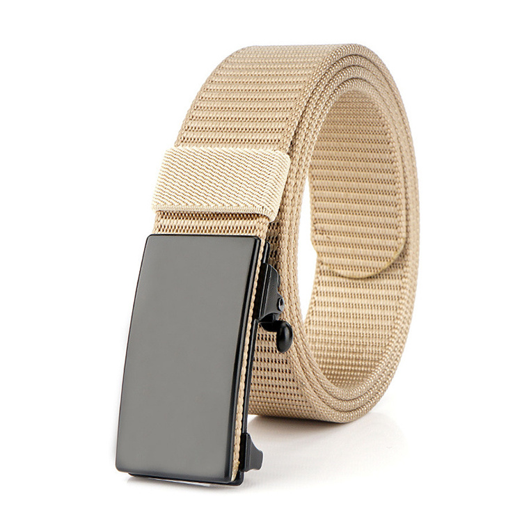 Fashion Plain polyester Webbing Boy chastity belt with metal buckle customized Casual mens Canvas Belts