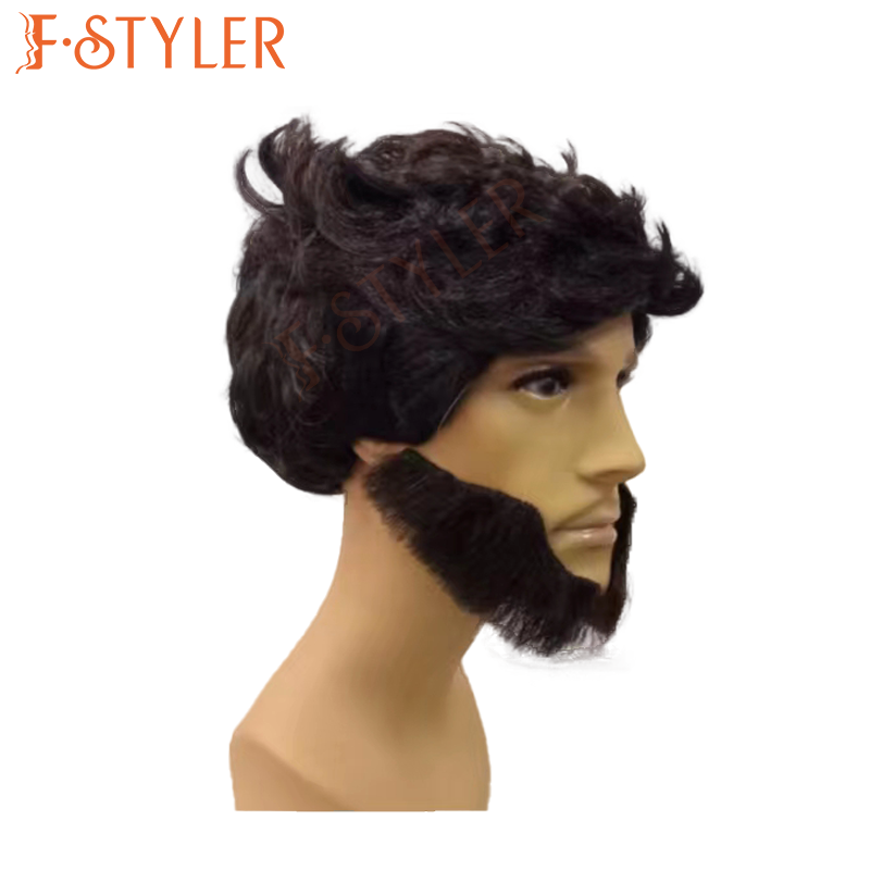 FSTYLER  men's short  brown wigs Halloween Carnival Wigs HotSale wholesale sale Factory Customize Partysynthetic cosplay wigs