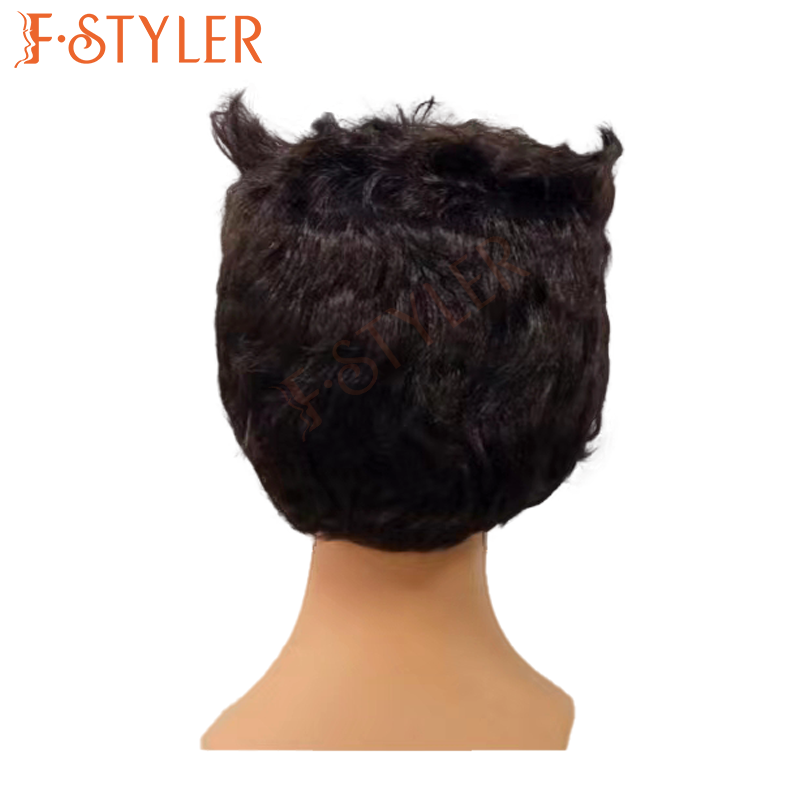 FSTYLER  men's short  brown wigs Halloween Carnival Wigs HotSale wholesale sale Factory Customize Partysynthetic cosplay wigs