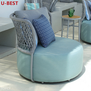 Outdoor Wicker Rattan Furniture Patio Sofa Couch Loveseat Seating Set Garden Outside Rattan Divano Furniture Exterior Posti