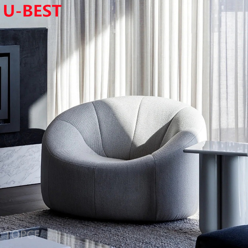 U-Best French Cream Style Lazy PUMPKIN Sofa Designer Plush Sofa Floor Couch Balcony Leisure Sofa