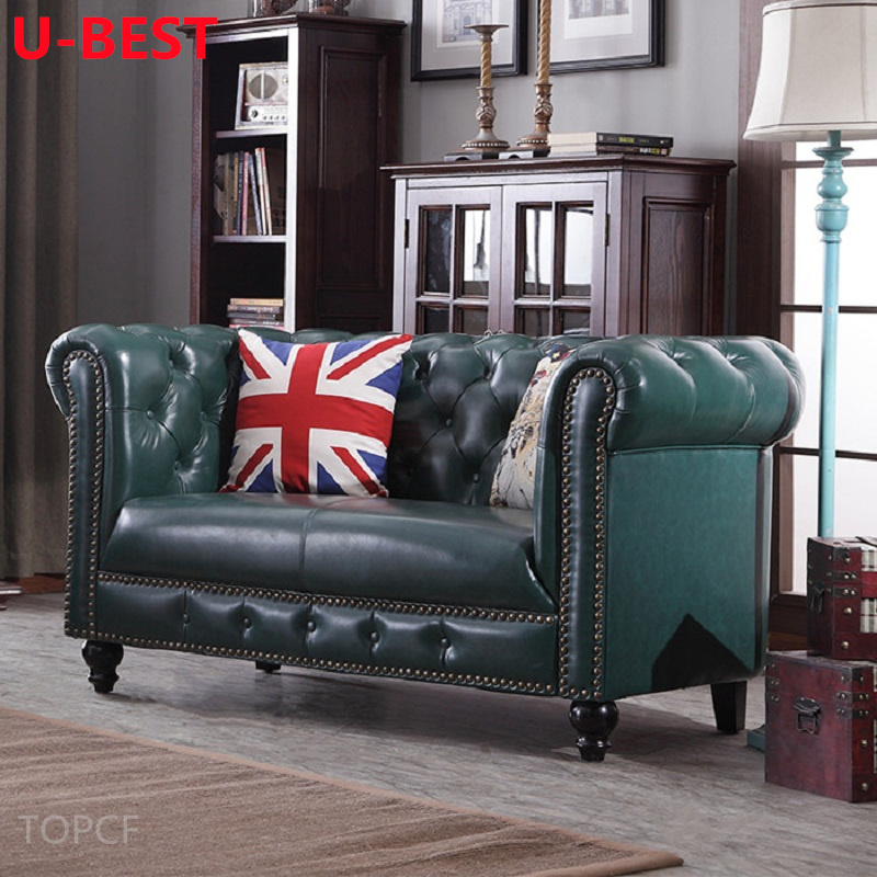 U-BEST Vintage Styled Tufted Chesterfield Sofa Kanepe Bankstel Sofy Muebles Salon Mobili Soggiorno Set Furniture Living Room