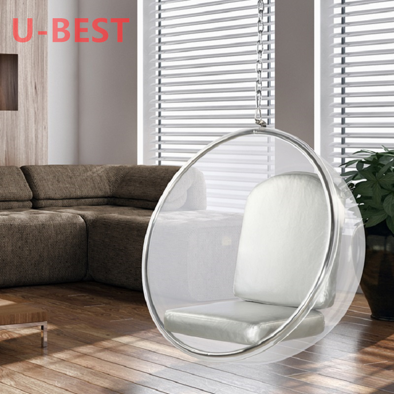 U-BEST Hot sale luxury indoor hanging lazy chair hammock transparent swing Bubble Hanging Chair