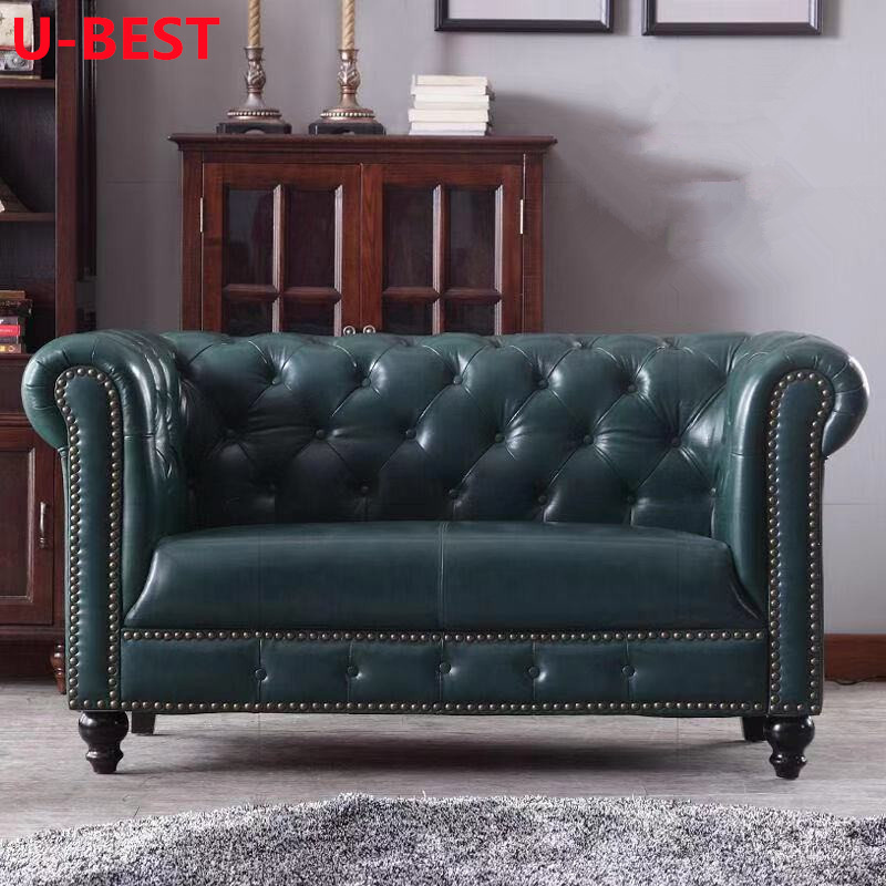 U-BEST Vintage Styled Tufted Chesterfield Sofa Kanepe Bankstel Sofy Muebles Salon Mobili Soggiorno Set Furniture Living Room