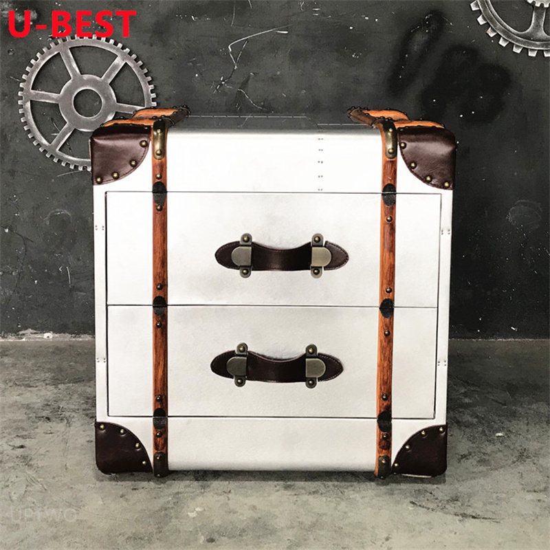 U-BEST Industrial Cube Hand Wheel Brushed Black Retro Night Coffee Table Living Room Furniture Side Table Retro Night Stand