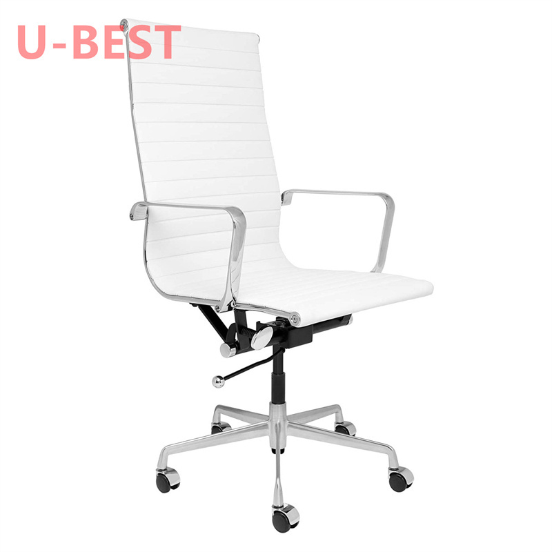 U-BEST Executive Office Chair Mid Back PU Leather with Arms Rest Tilt Gaming Chair Adjustable Height with Wheels Swivel Chairs