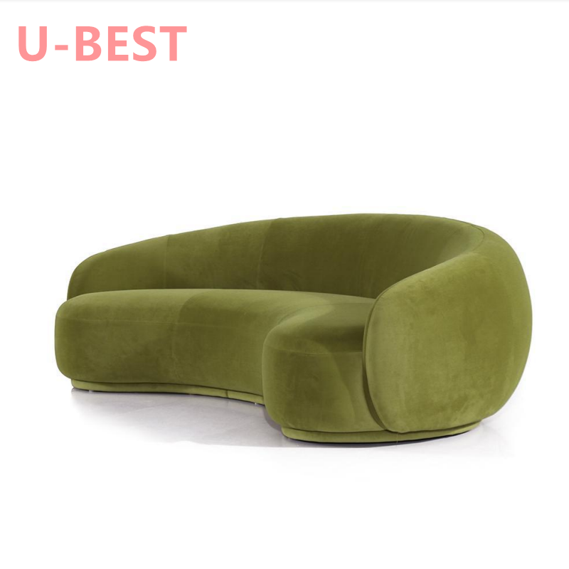 U-BEST Designer Julep Sofa Sectional 3 Seater Sofa Modern White Lamb Wool Velvet Living Room Furniture