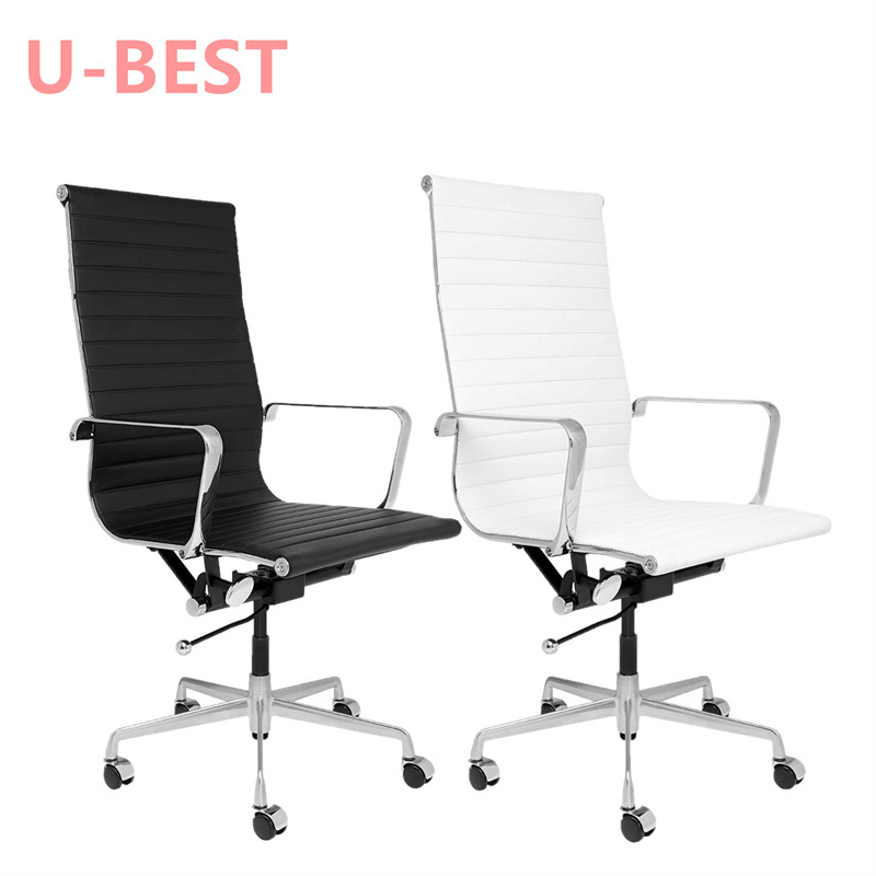 U-BEST Executive Office Chair Mid Back PU Leather with Arms Rest Tilt Gaming Chair Adjustable Height with Wheels Swivel Chairs