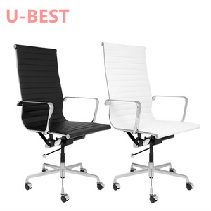 U-BEST Executive Office Chair Mid Back PU Leather with Arms Rest Tilt Gaming Chair Adjustable Height with Wheels Swivel Chairs