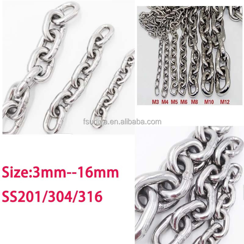 Factory price rope chain necklace stainless steel short 766 6mm stainless steel chain link