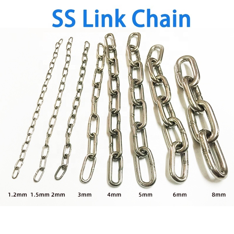 High quality rigging hardware SS304 stainless steel link chain for swing