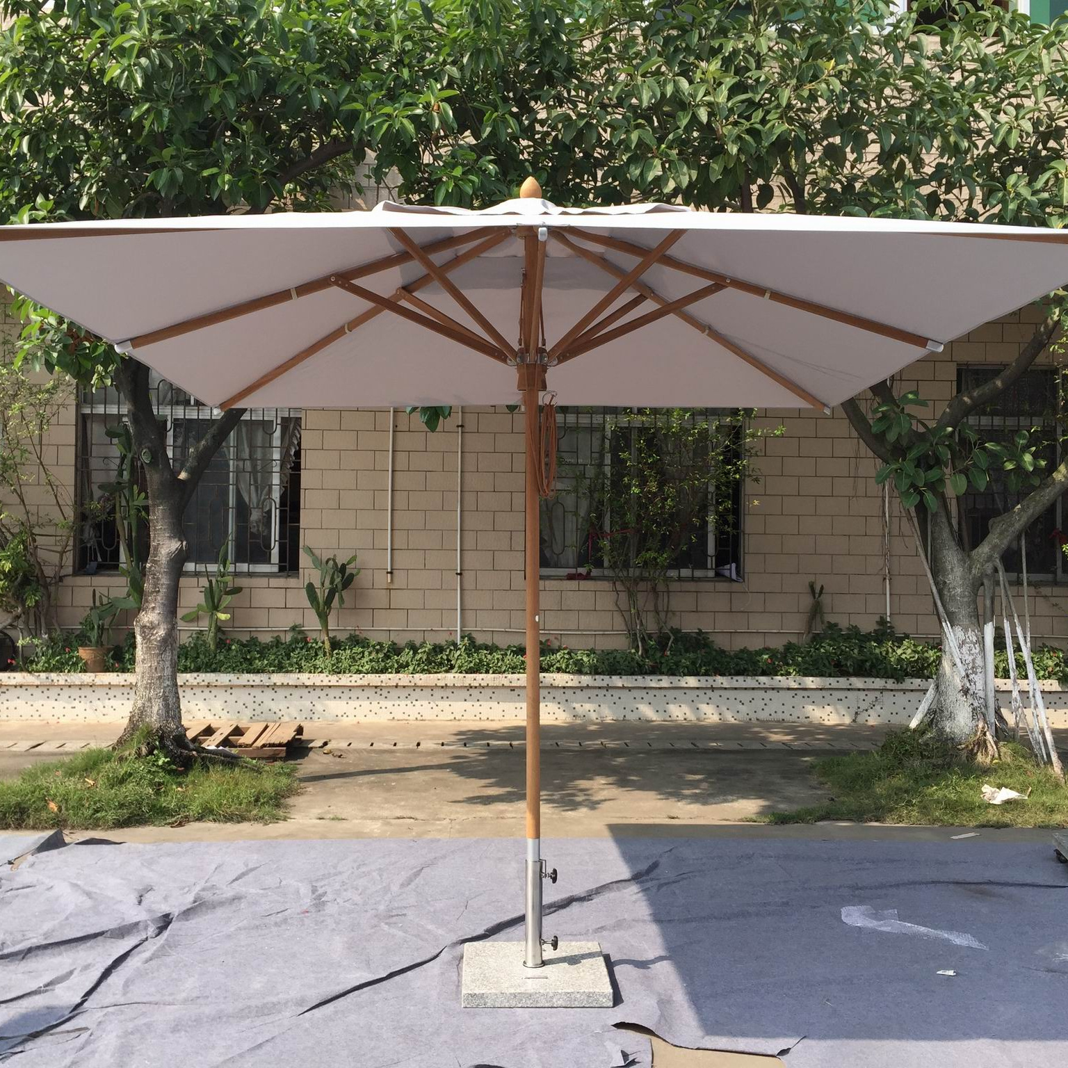 Natural Personal Used Garden Wood/Timber Patio Umbrellas outdoor sun shade good quality umbrella