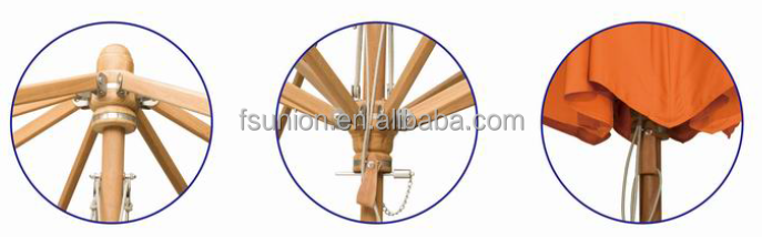 Leisure Furniture Durable Teak Wood Garden/Patio Umbrella