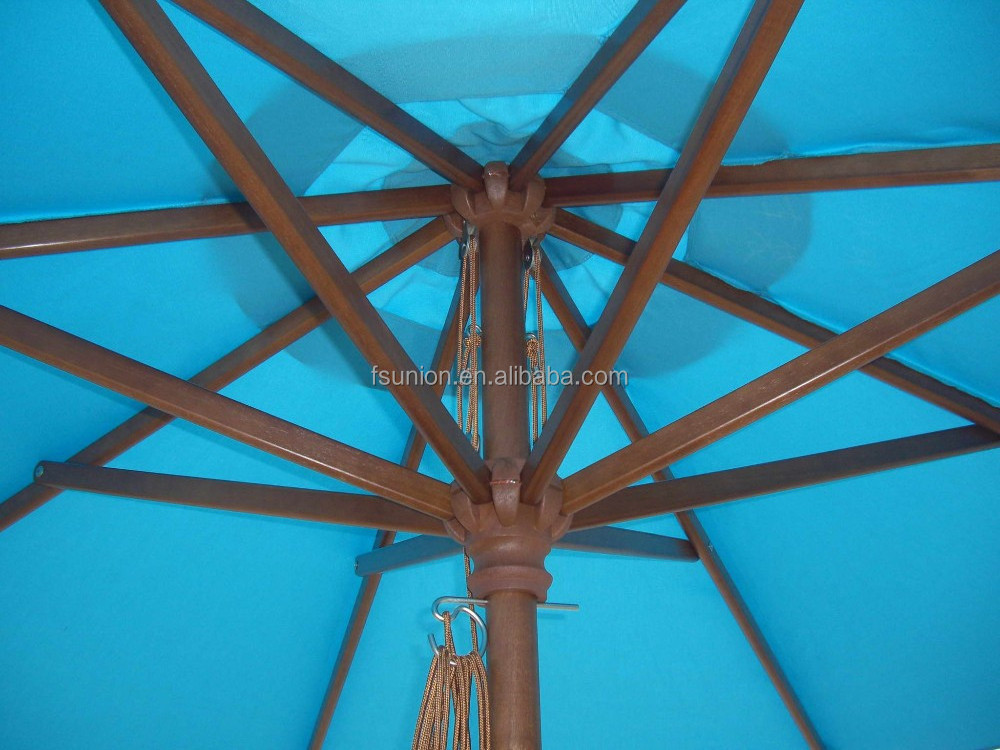 Wood Sun Umbrella Parasol for Wood Outdoor Table