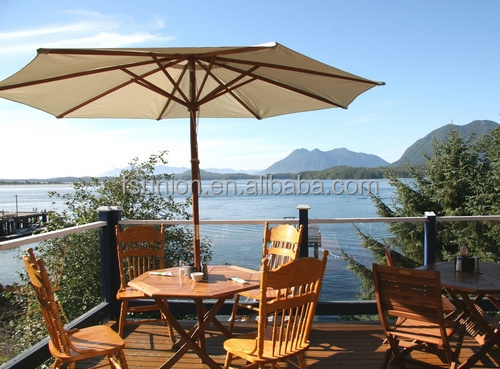 Wood Sun Umbrella Parasol for Wood Outdoor Table