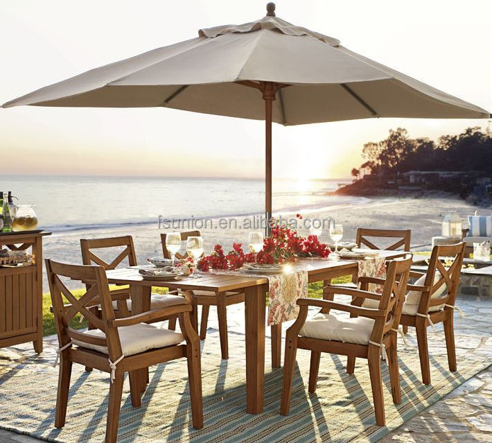 Wood Sun Umbrella Parasol for Wood Outdoor Table