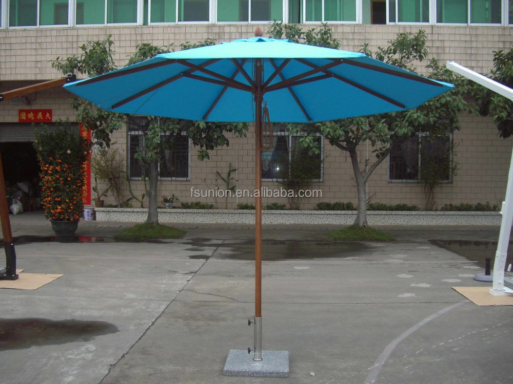 Wood Sun Umbrella Parasol for Wood Outdoor Table