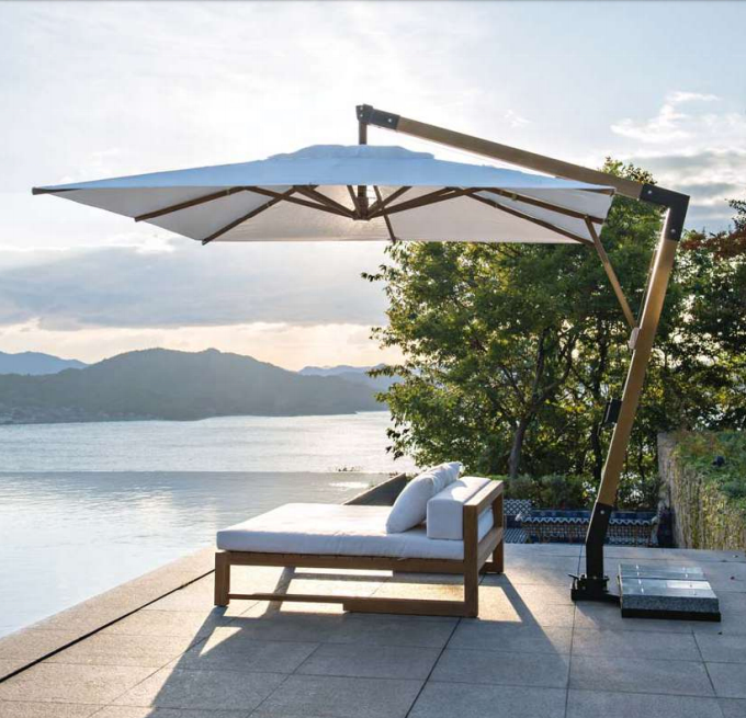 2021 3 Meters Wood Side Post Outdoor cantilever hanging umbrella Roma parasol Pato Umbrellas garden umbrella sunshade Cantilever