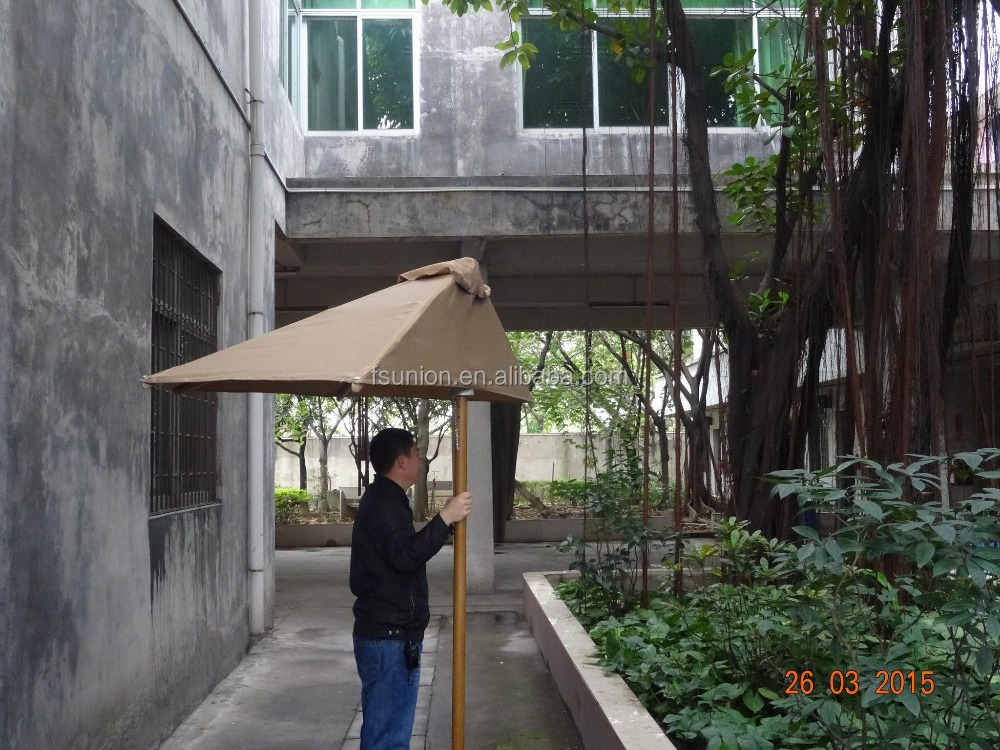 Patio Half Umbrella Wall Balcony Sun Shade Garden Parasol