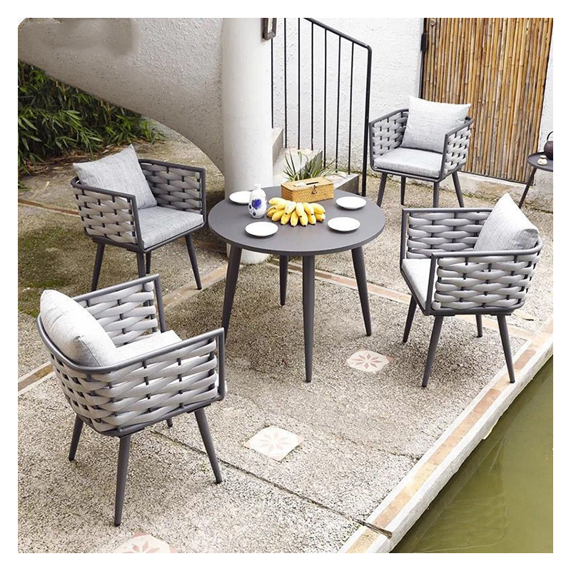 Outdoor Furniture Balcony Nordic Leisure Table and Chair Tea Table Combination Courtyard 3 Pieces Conversation Set