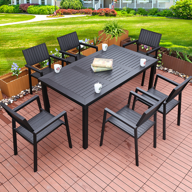 UPTOP Customizable Garden patio furniture 5pc aluminum alloy frame composite outdoor tables and chairs