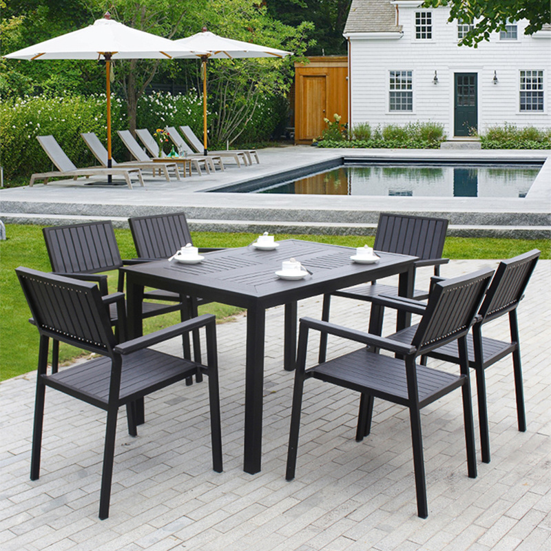 UPTOP Customizable Garden patio furniture 5pc aluminum alloy frame composite outdoor tables and chairs